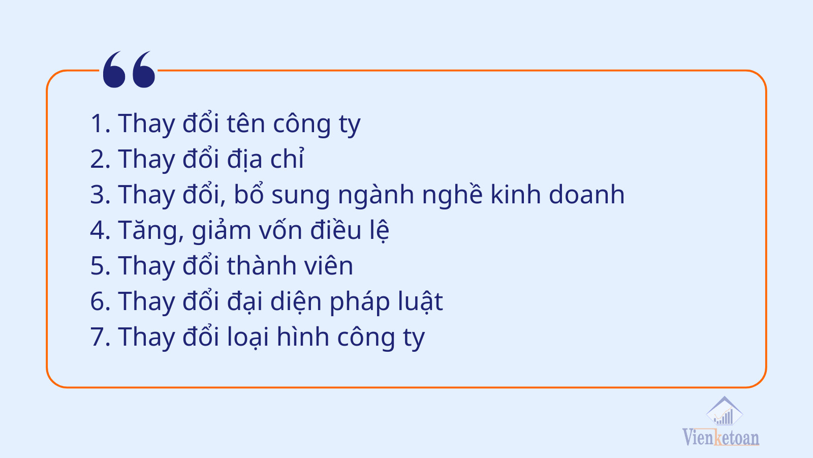 7 trường hợp mà công ty cần phải tiến hành thủ tục thay đổi giấy phép kinh doanh