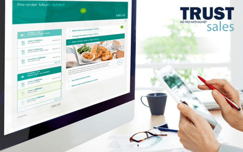 alt: Giao diện ứng dụng TrustSales hỗ trợ quản lý bán hàng đa kênh