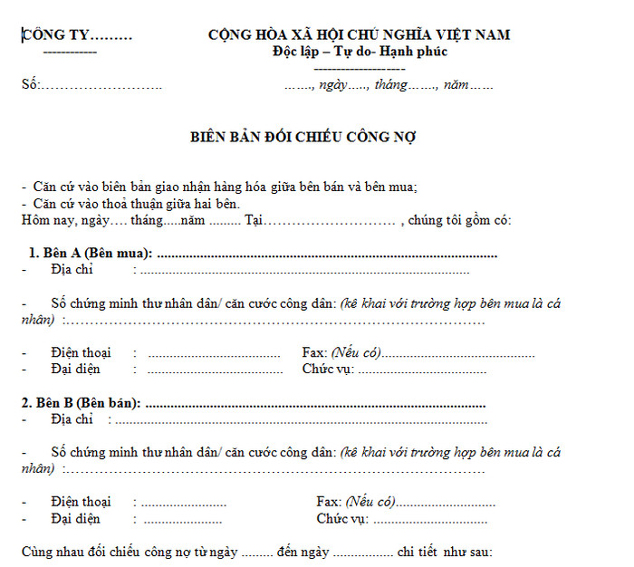 Đối chiếu công nợ là gì? Các mẫu biên bản đối chiếu công nợ chuẩn 2024