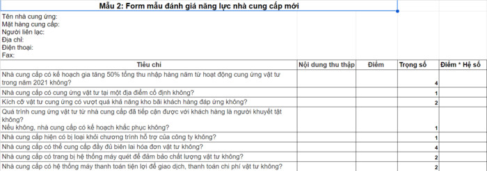 Mẫu checklist đánh giá nhà cung cấp hiệu quả, toàn diện nhất