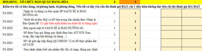 Mẫu checklist kiểm tra Vệ sinh – An toàn VSTP nhà hàng chuẩn