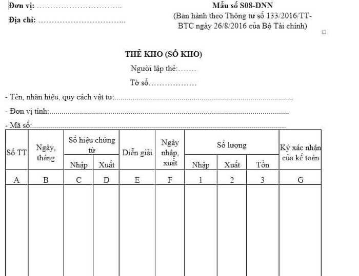 Thẻ kho là gì? Tổng hợp mẫu thẻ kho theo thông tư 200, 133 mới nhất